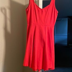 Express Light Red Fit & Flare Skater Zipper Back Tank Top Mini Dress Small
